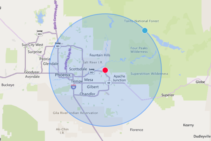 Arcadia Piano Service Service Area Map